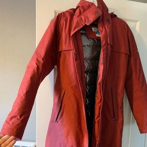 Medium Columbia Omni-heat Red Down Parka